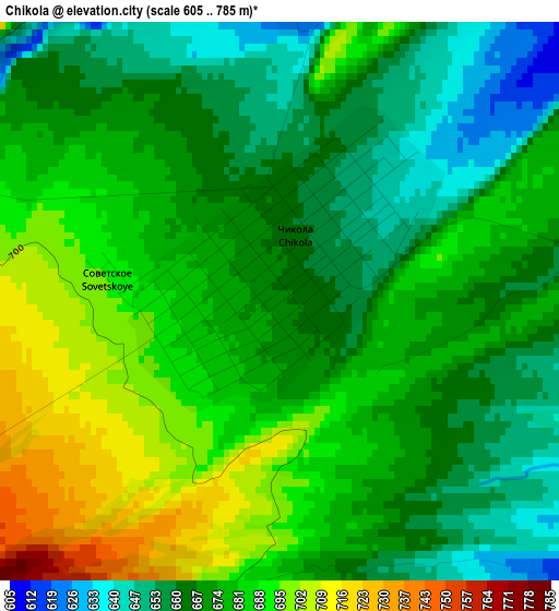 Chikola elevation map