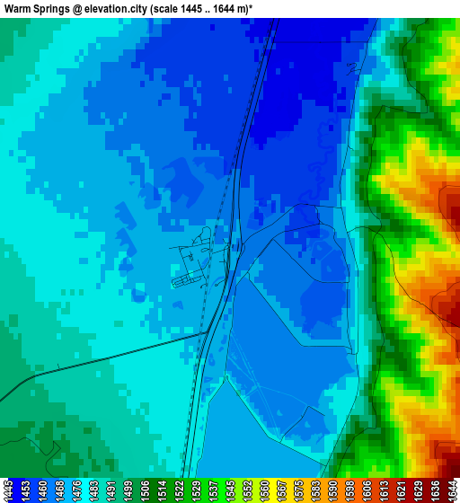 Warm Springs elevation map