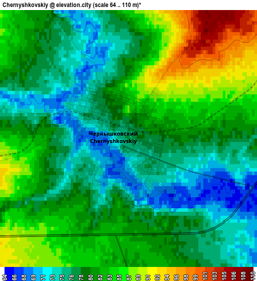 Chernyshkovskiy elevation map