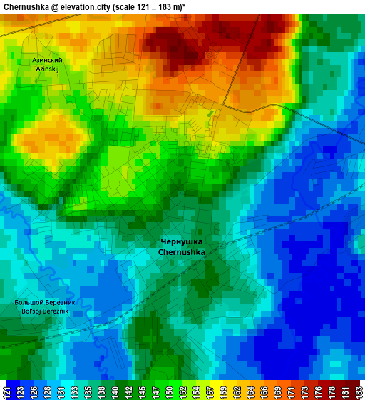 Chernushka elevation map