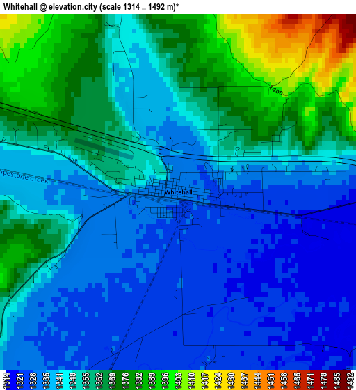 Whitehall elevation map