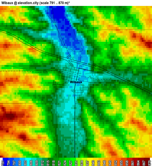 Wibaux elevation map