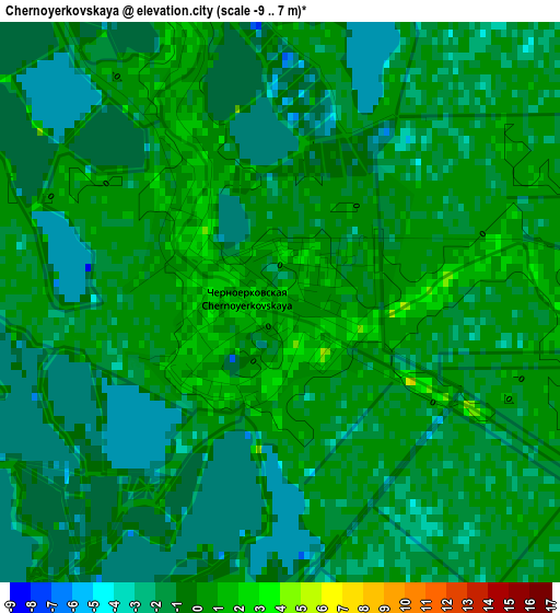 Chernoyerkovskaya elevation map