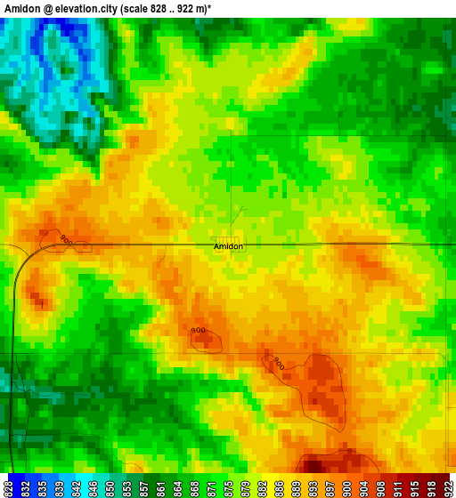 Amidon elevation map