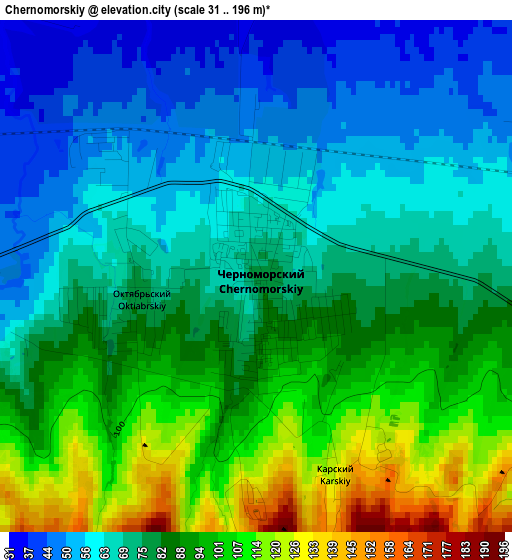 Chernomorskiy elevation map