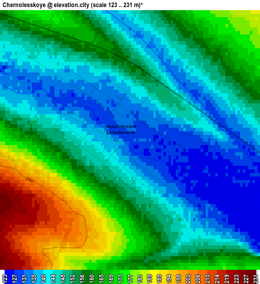 Chernolesskoye elevation map