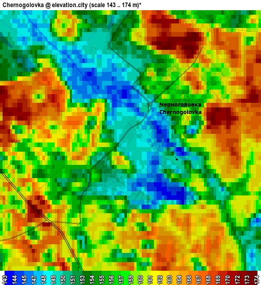 Chernogolovka elevation map