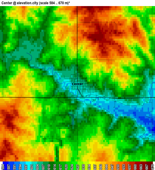 Center elevation map