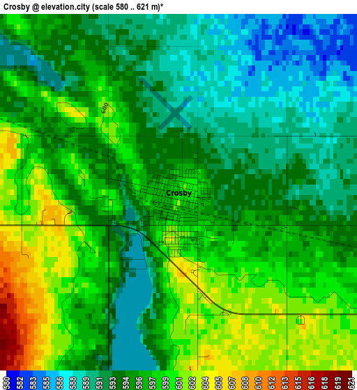 Crosby elevation map