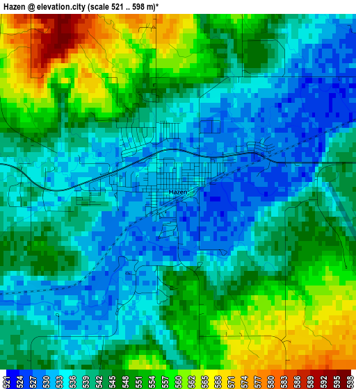 Hazen elevation map