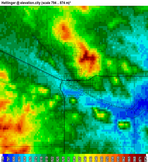 Hettinger elevation map