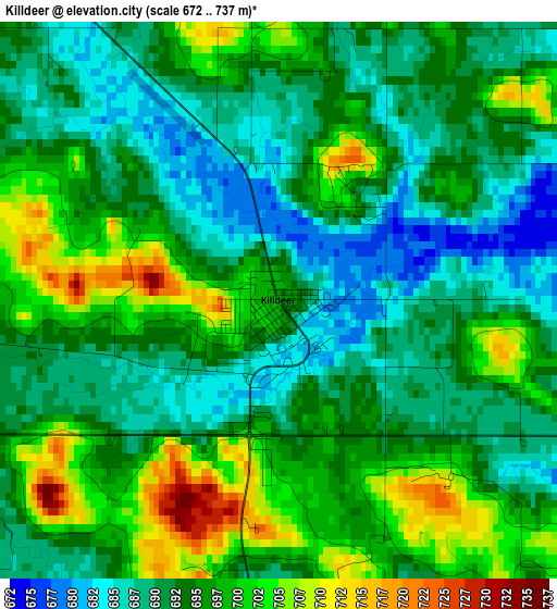 Killdeer elevation map