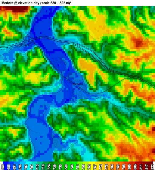 Medora elevation map