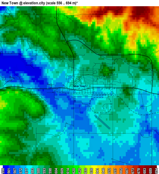 New Town elevation map