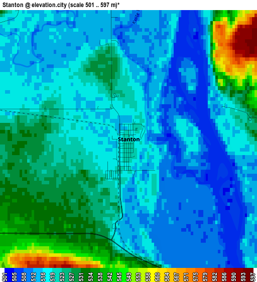 Stanton elevation map