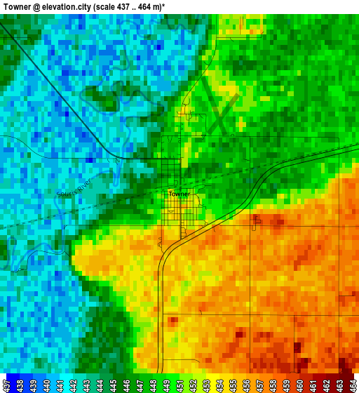 Towner elevation map