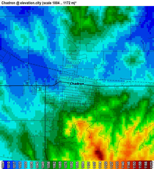 Chadron elevation map