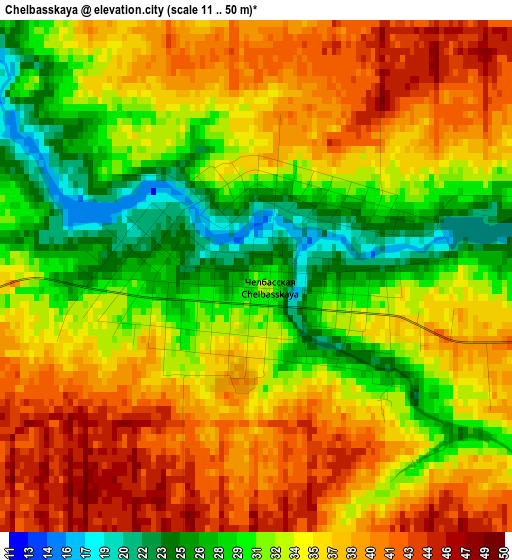 Chelbasskaya elevation map