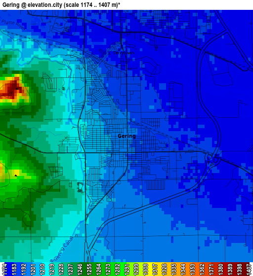 Gering elevation map