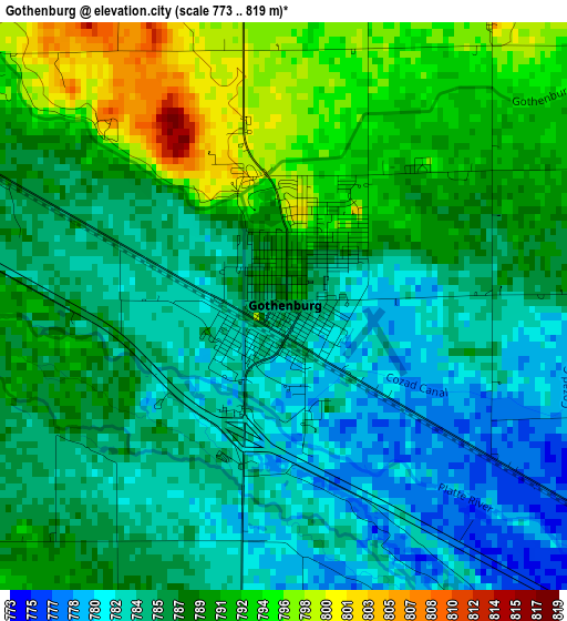 Gothenburg elevation map