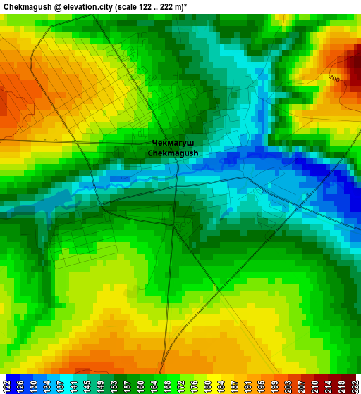 Chekmagush elevation map