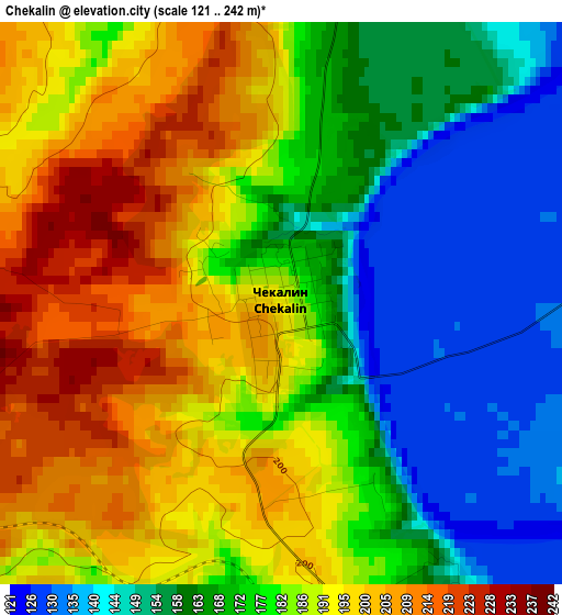 Chekalin elevation map