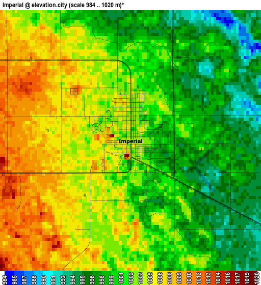 Imperial elevation map