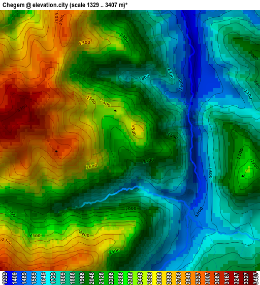 Chegem elevation map