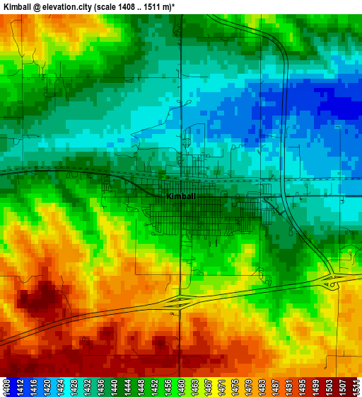 Kimball elevation map