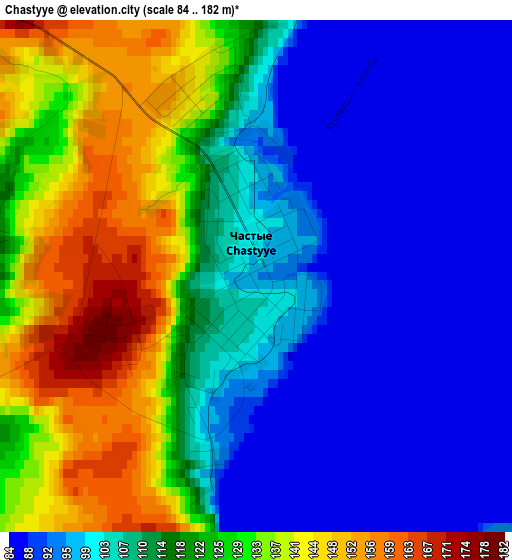 Chastyye elevation map