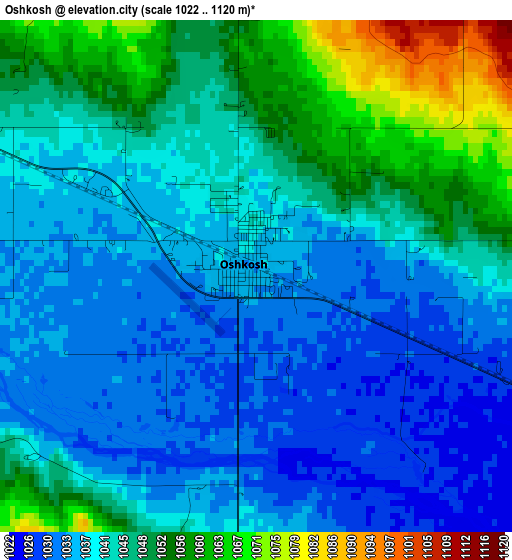 Oshkosh elevation map