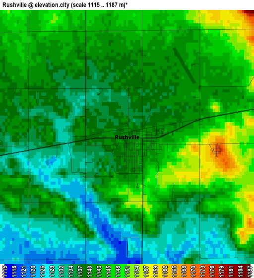 Rushville elevation map