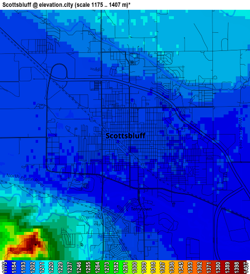 Scottsbluff elevation map