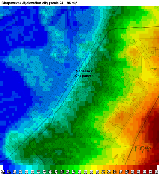 Chapayevsk elevation map