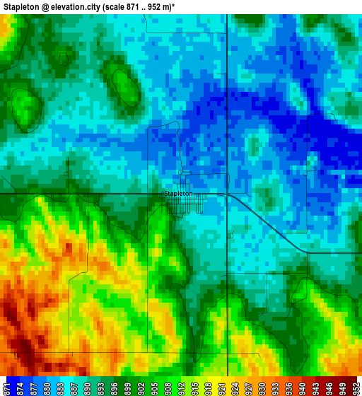 Stapleton elevation map