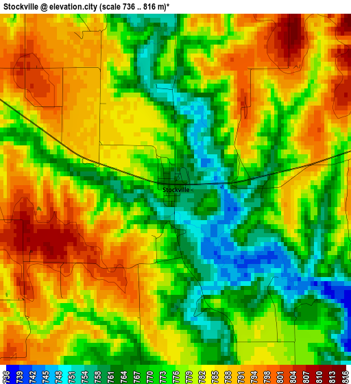 Stockville elevation map