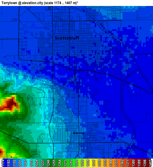 Terrytown elevation map