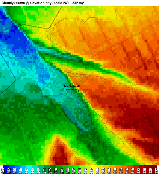 Chamlykskaya elevation map