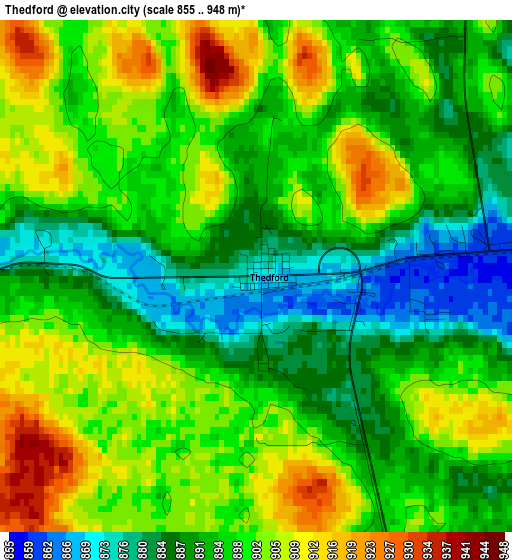 Thedford elevation map