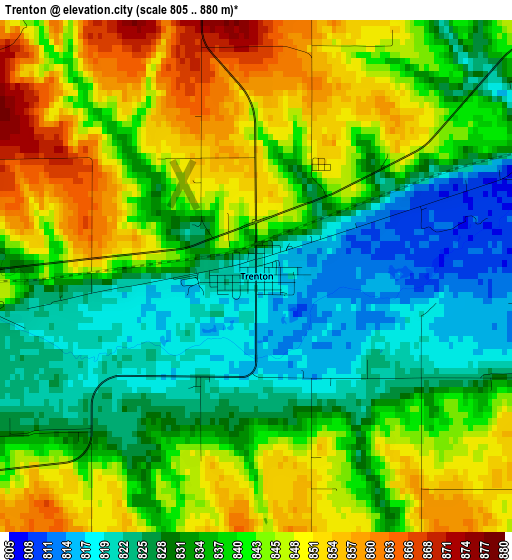 Trenton elevation map