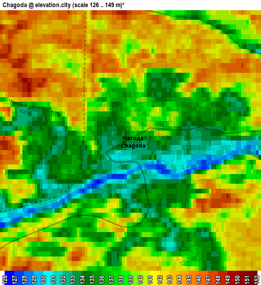 Chagoda elevation map