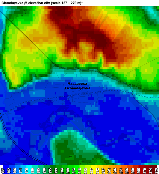 Chaadayevka elevation map