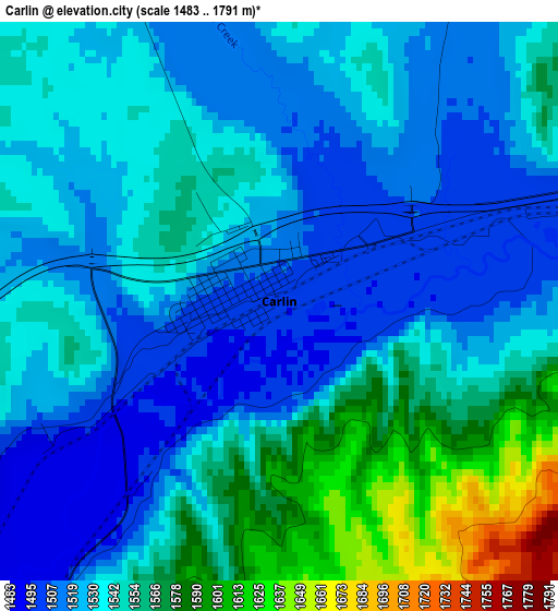 Carlin elevation map