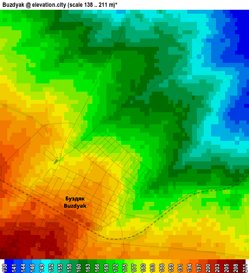 Buzdyak elevation map