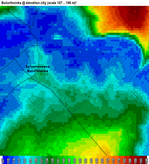 Buturlinovka elevation map