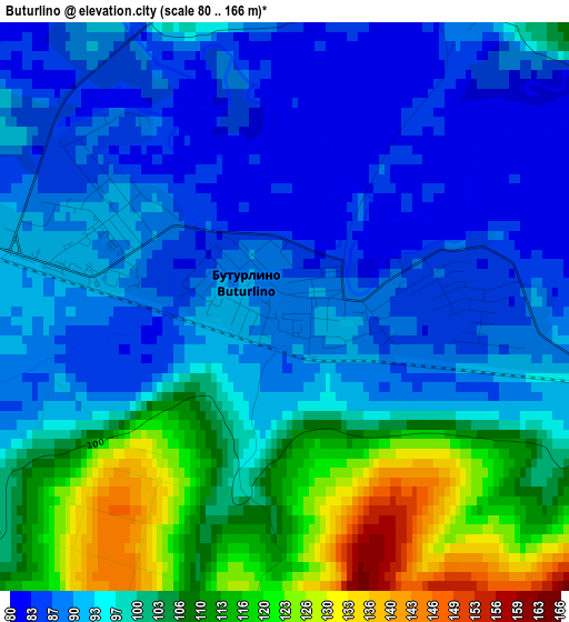 Buturlino elevation map