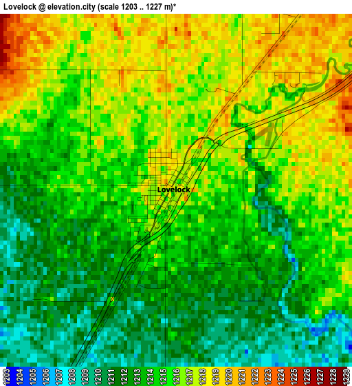 Lovelock elevation map