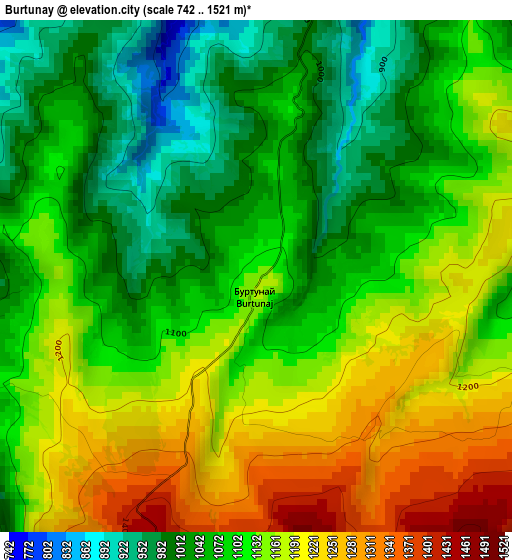 Burtunay elevation map