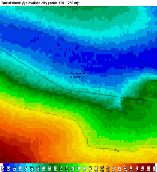 Burlatskoye elevation map