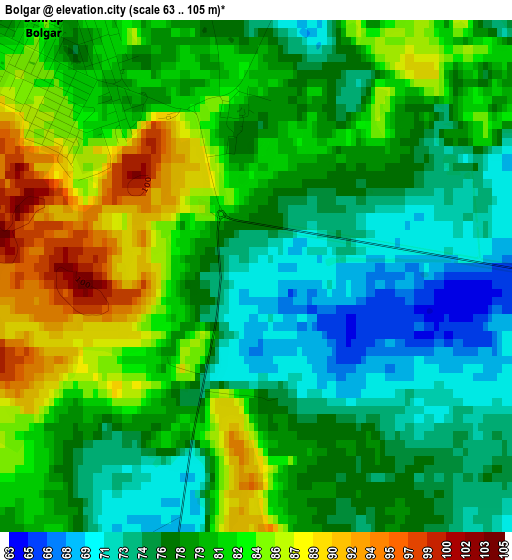 Bolgar elevation map